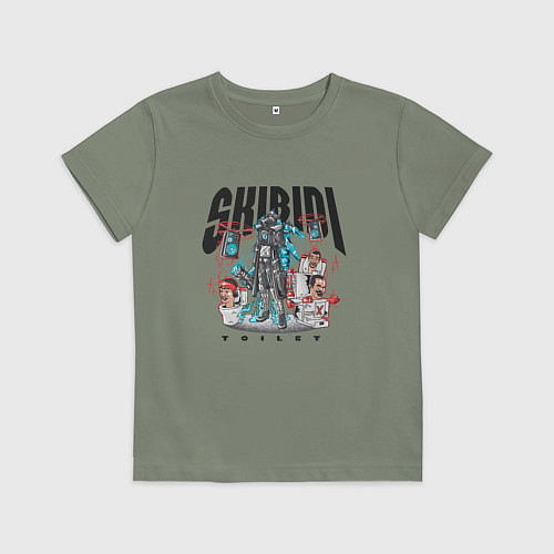 Детская футболка Скибиди туалет и титан / Авокадо – фото 1