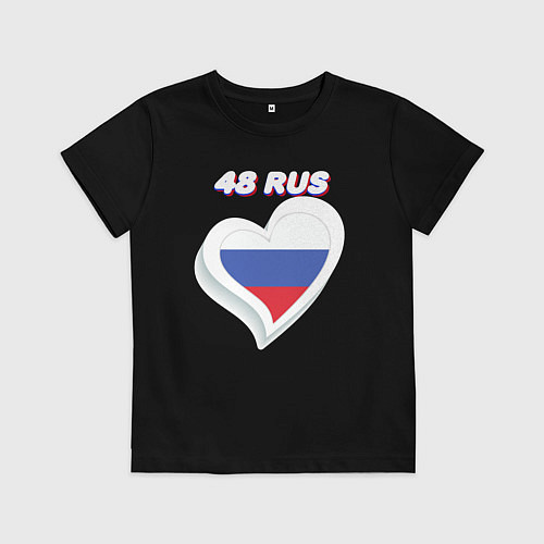 Детская футболка 48 регион Липецкая область / Черный – фото 1