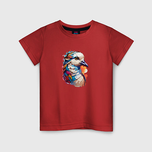 Детская футболка Голубь в ярких красках / Красный – фото 1
