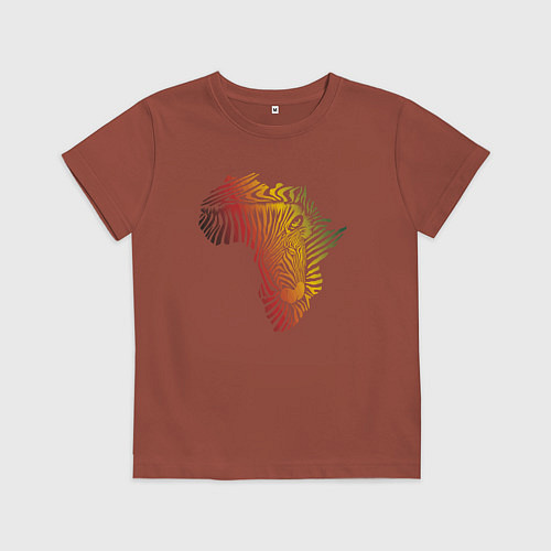 Детская футболка Цветная зебра / Кирпичный – фото 1