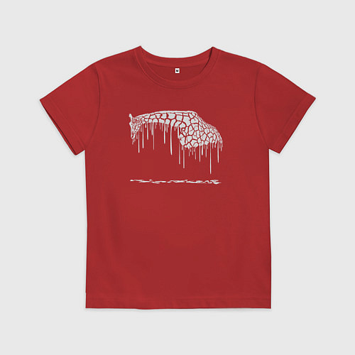 Детская футболка Стекающий жираф / Красный – фото 1