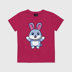 Футболка хлопковая детская Hello bunny, цвет: маджента
