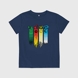 Футболка хлопковая детская Аватар стихии, цвет: тёмно-синий