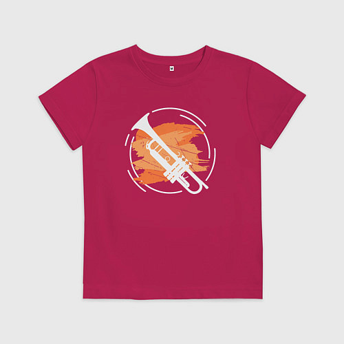 Детская футболка Джазовая труба / Маджента – фото 1