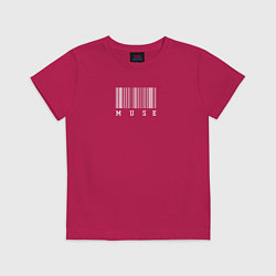 Футболка хлопковая детская Muse штрихкод, цвет: маджента