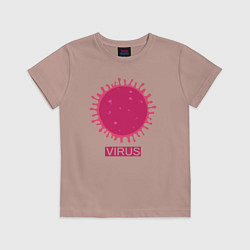 Футболка хлопковая детская Pink virus, цвет: пыльно-розовый