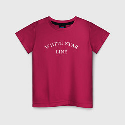 Футболка хлопковая детская White star line - копия дизайна экипажа на титаник, цвет: маджента