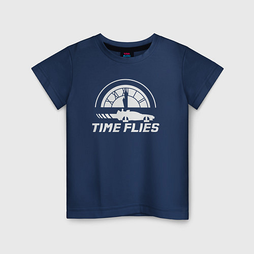 Детская футболка Время летит / Тёмно-синий – фото 1