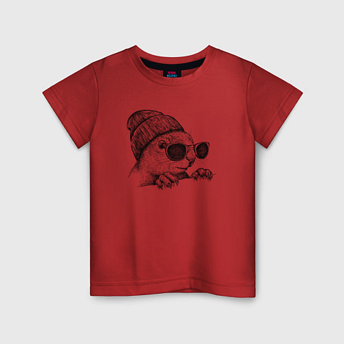 Детская футболка Белка на стиле / Красный – фото 1