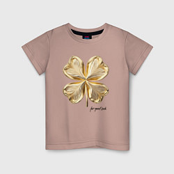 Детская футболка Золотой лист клевера for good luck