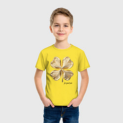Футболка хлопковая детская Золотой лист клевера for good luck, цвет: желтый — фото 2