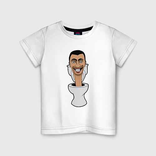 Детская футболка Skibidi Toilet mad / Белый – фото 1