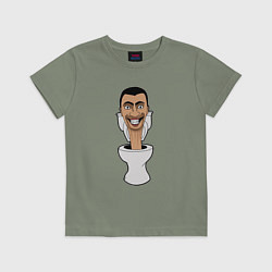 Футболка хлопковая детская Skibidi Toilet mad, цвет: авокадо