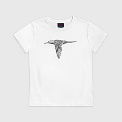 Футболка хлопковая детская Олуша летит, цвет: белый