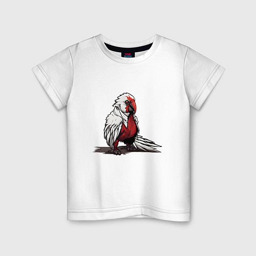 Детская футболка Красный попугай / Белый – фото 1