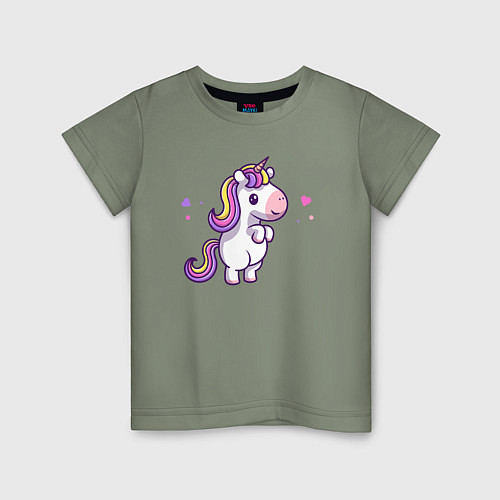 Детская футболка Единорог в любви / Авокадо – фото 1