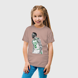 Футболка хлопковая детская Tatum Celtics, цвет: пыльно-розовый — фото 2