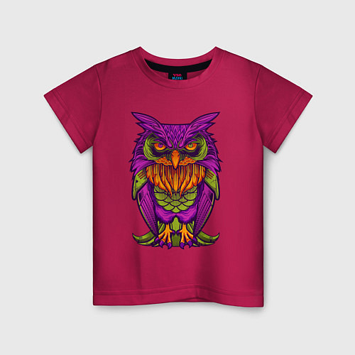 Детская футболка Purple owl / Маджента – фото 1