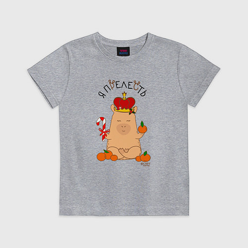 Детская футболка Король капибара: я прелесть / Меланж – фото 1