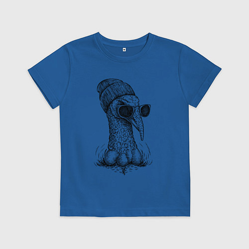 Детская футболка Индейка-хипстер / Синий – фото 1