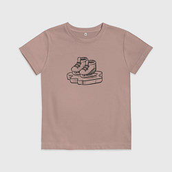 Футболка хлопковая детская Конечки, цвет: пыльно-розовый