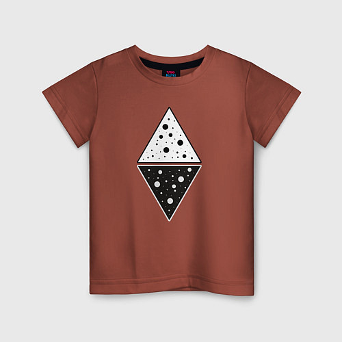 Детская футболка Треугольник день и ночь / Кирпичный – фото 1