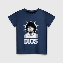 Футболка хлопковая детская Dios Diego Maradona, цвет: тёмно-синий