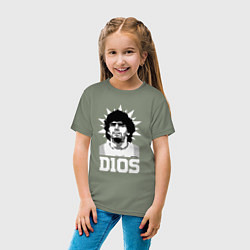 Футболка хлопковая детская Dios Diego Maradona, цвет: авокадо — фото 2