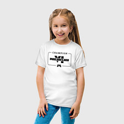 Футболка хлопковая детская GTA6 gaming champion: рамка с лого и джойстиком, цвет: белый — фото 2