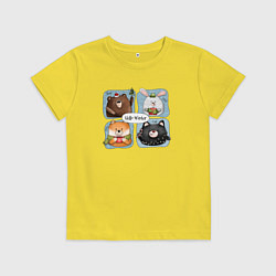 Футболка хлопковая детская Зимние приключения, цвет: желтый