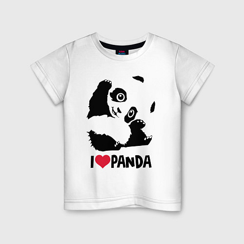 Детская футболка I love panda / Белый – фото 1