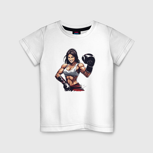 Детская футболка Девушки и бокс / Белый – фото 1