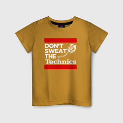 Футболка хлопковая детская Dont sweat the Technics, цвет: горчичный