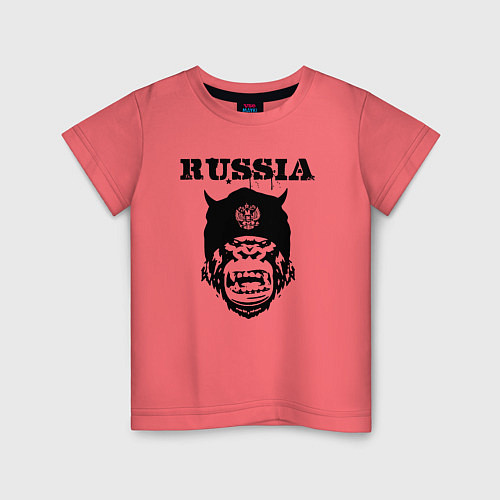 Детская футболка Russian gorilla / Коралловый – фото 1