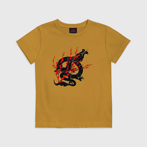 Детская футболка Tokyo dragon / Горчичный – фото 1