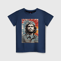 Футболка хлопковая детская Портрет Че Гевара, цвет: тёмно-синий