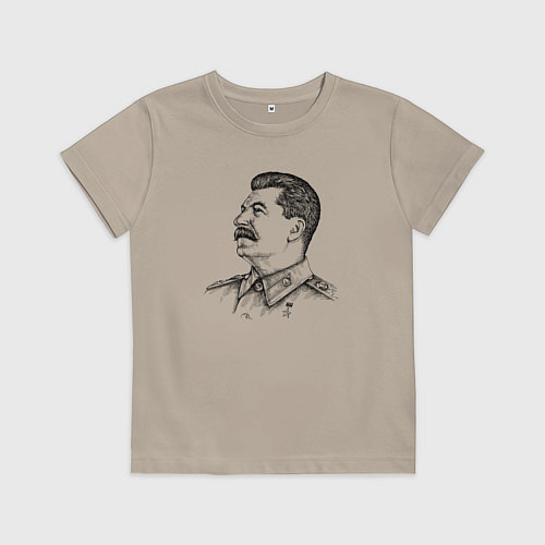 Детская футболка Профиль Сталина / Миндальный – фото 1