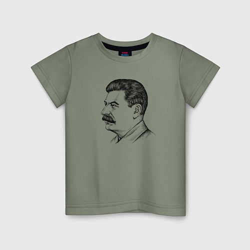 Детская футболка Сталин в профиль / Авокадо – фото 1