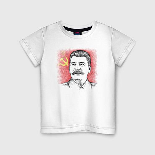 Детская футболка Сталин с флагом СССР / Белый – фото 1