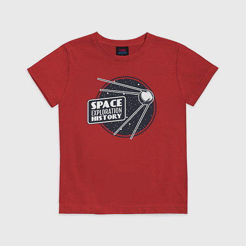 Детская футболка История исследования космоса / Красный – фото 1