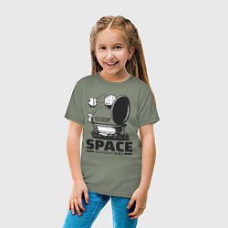 Футболка хлопковая детская Космическая экспедиция лунохода, цвет: авокадо — фото 2