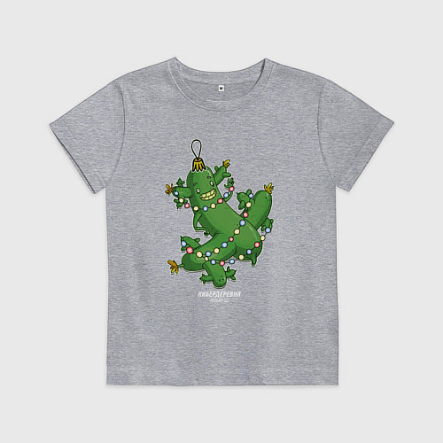 Детская футболка Новогодний огурец Кибердеревня / Меланж – фото 1