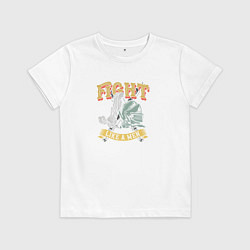 Футболка хлопковая детская Сражайся как мужчина, цвет: белый