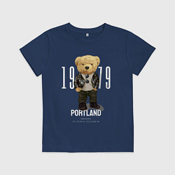 Футболка хлопковая детская Плюшевый медведь portland, цвет: тёмно-синий