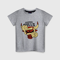 Футболка хлопковая детская Bulls logo with hands, цвет: меланж