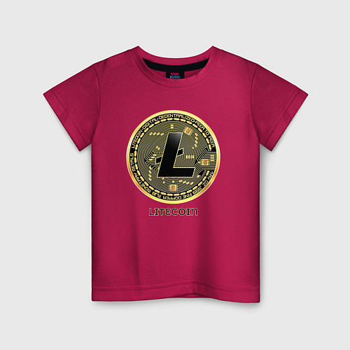 Детская футболка Litecoin крипта / Маджента – фото 1