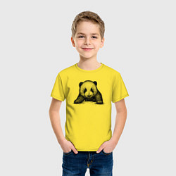 Футболка хлопковая детская Панда детеныш, цвет: желтый — фото 2