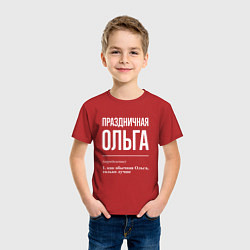 Футболка хлопковая детская Праздничная Ольга: определение, цвет: красный — фото 2