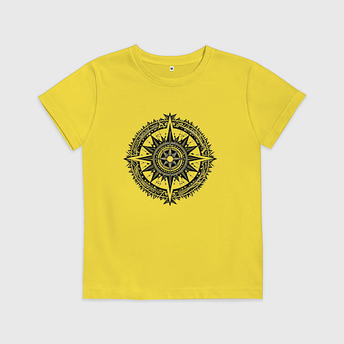 Детская футболка Роза ветров / Желтый – фото 1