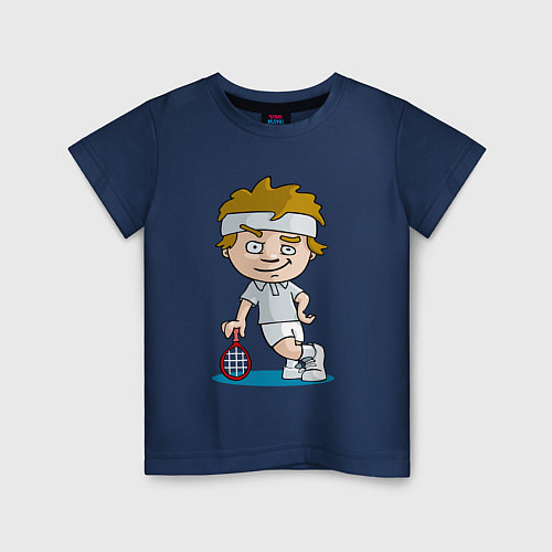 Детская футболка Теннисист / Тёмно-синий – фото 1